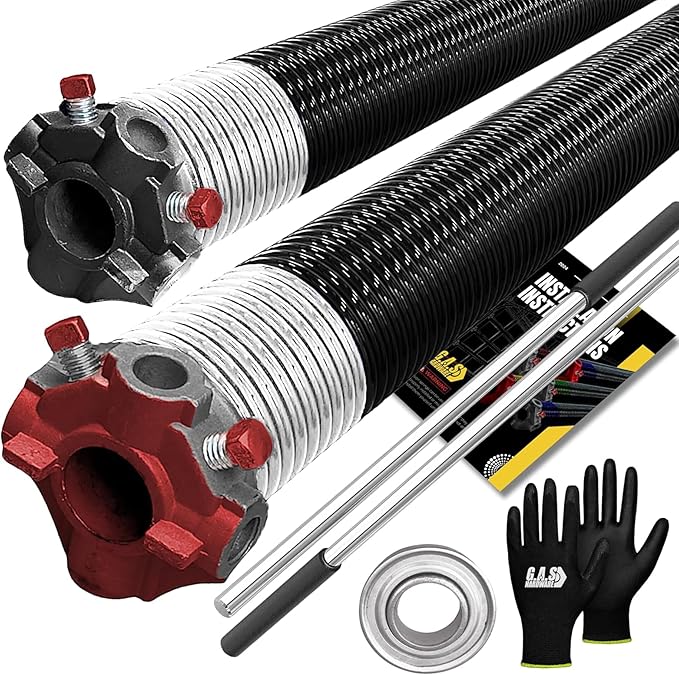 Garage Door Torsion Springs 218x2x24 Includes 1” Steel Bearing, and Winding Bars by GASHardware