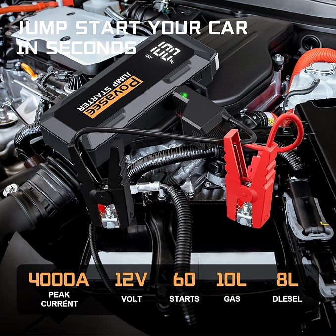 4000A Jump Starter 12V Battery Jumper Starter, Car Battery Jump Starter - Image 2