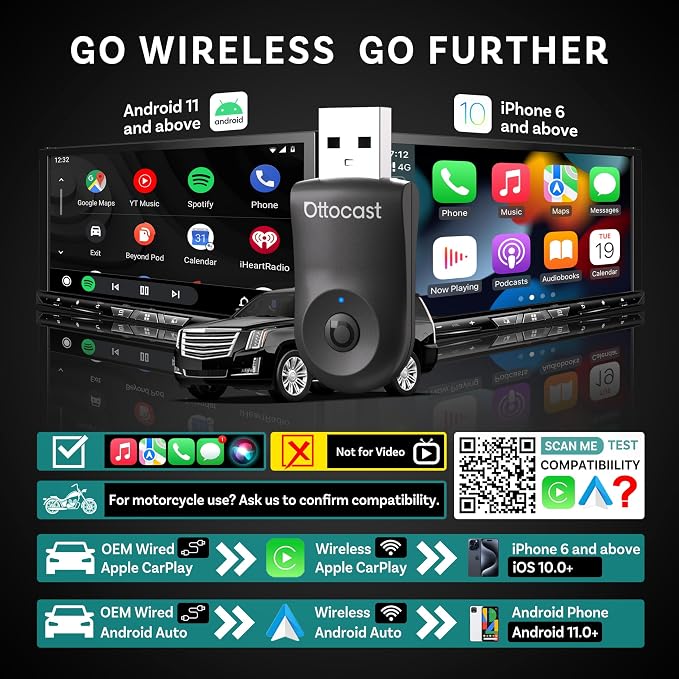 OTTOCAST Mini Dongle Wireless CarPlay Adapter - Image 2