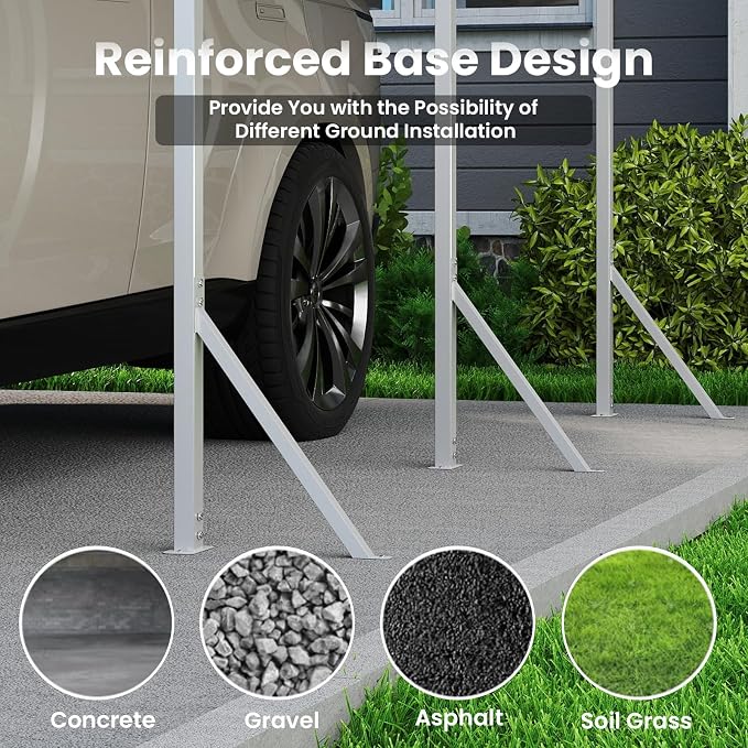 20x20 Carport, Heavy Duty Metal Car Port, All-Weather Protection, Easy Assembly - Image 4