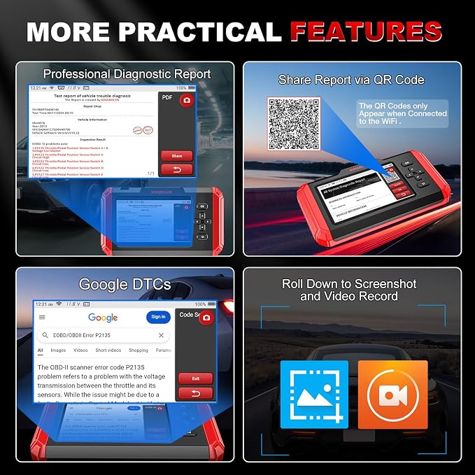 KINGBOLEN S500 OBD2 Scanner, ABS SRS Engine at Diagnostic Tool, Automotriz Code - Image 8