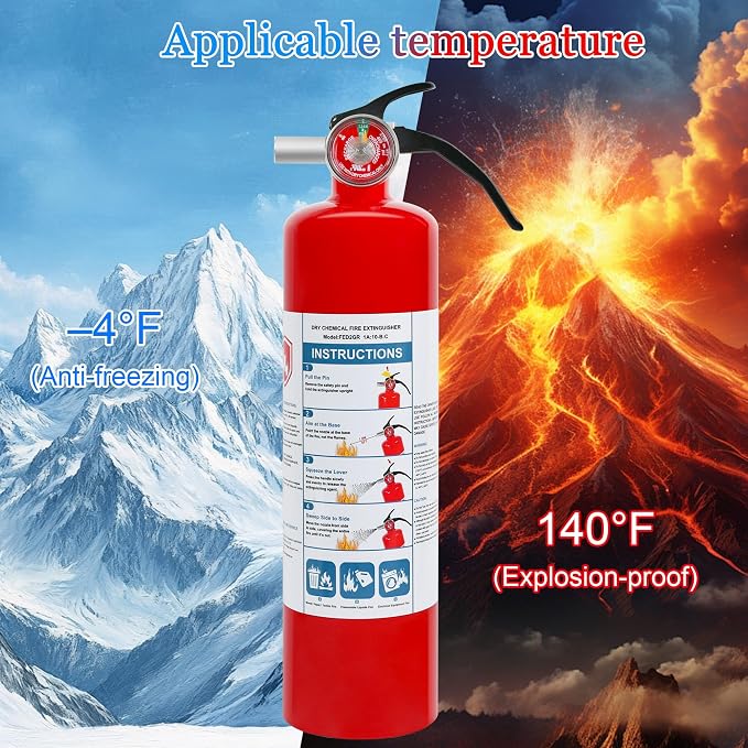 6 Pack Dry Chemical 2.5 lb ABC Fire Extinguishers, Boat Use, 1A:10B:C Rating - Image 3