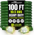 100ft Outdoor/Indoor Extension Cord 10/3 Gauge Ultra Heavy Duty 3 Prong SJTW by LifeSupplyUSA
