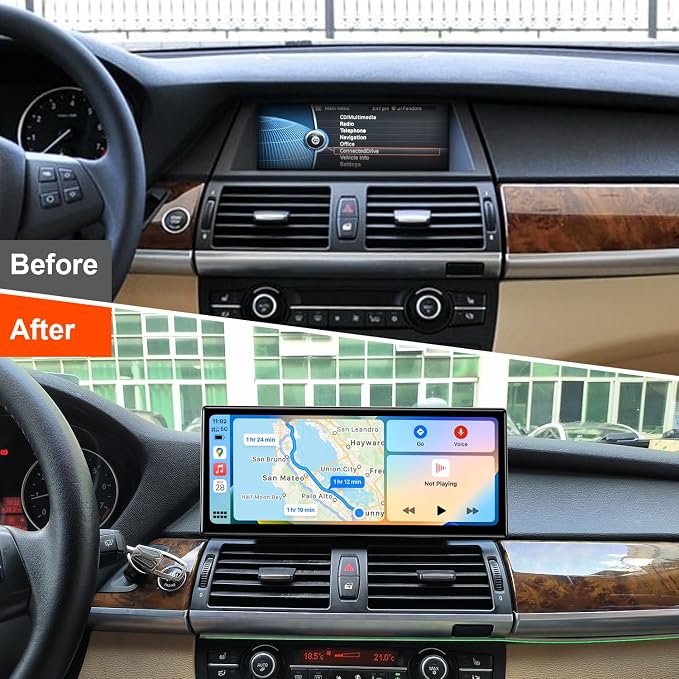 PEMP Linux 12.3" Ultra-Thin Screen E70 E71 CIC Wired Wireless CarPlay Android - Image 2