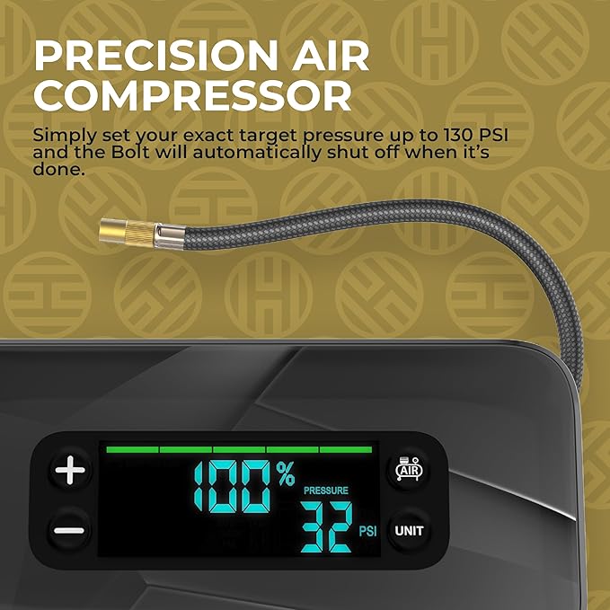 HALO Bolt Ultimate 3 Portable Car Battery Jump Starter | 130 PSI Air Compressor - Image 4