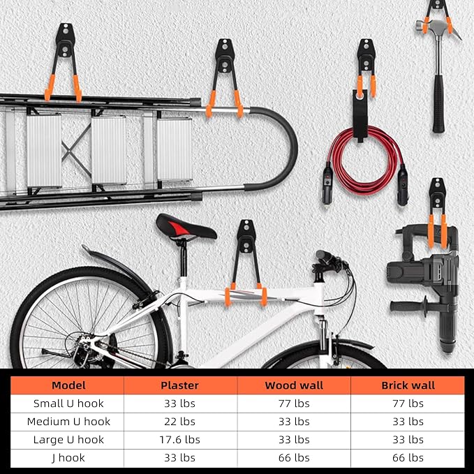 Garage Hooks, 6 Pack Medium Square Wall Hooks - Image 6