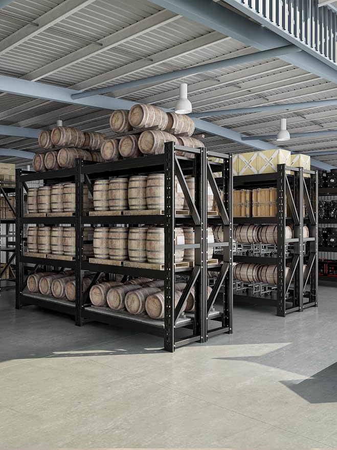4-Tier Storage Shelves, Adjustable Industrial Metal Shelf System, 200lbs - Image 7
