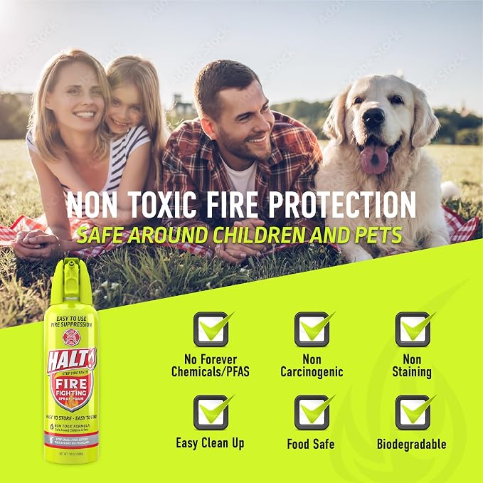HALT! Fire Fighting Foam Spray – Non-Toxic, PFAS Free, and Find in Emergency – - Image 3