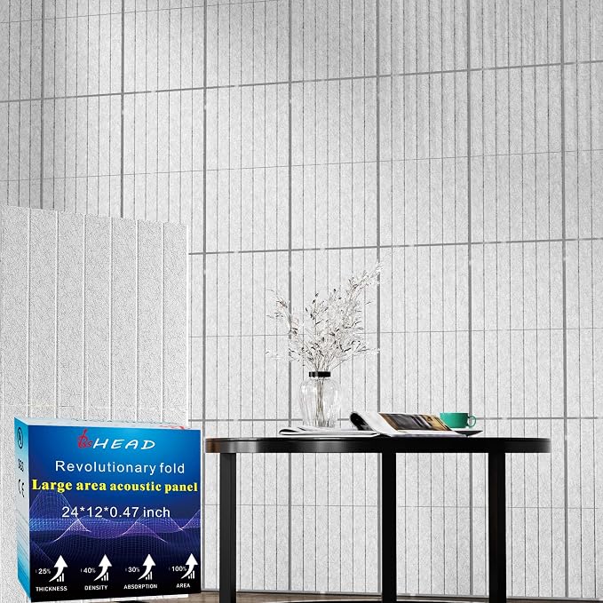 12 Pack Large Fold Soundproof Wall Panels, 1.2lb/ft³ High Density, Thicker by Staytunedforournewproduct