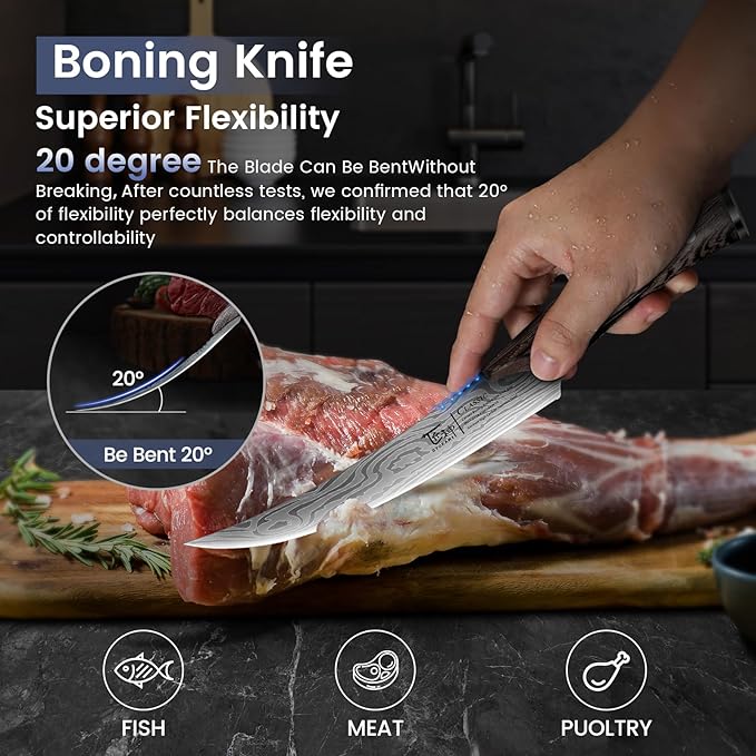 Butcher Knife Set, Breaking & Boning Knife, Japanese Style High Carbon Steel - Image 3