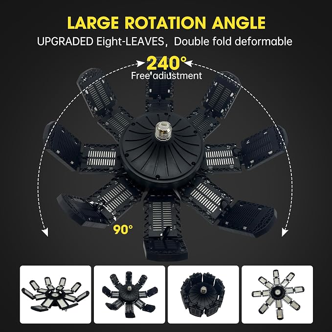 LED Garage Light, Super Bright Screw in E26/E27 Ceiling Shop Work Lamp - Image 3