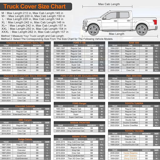 Kayme 7 Layers Truck Cover Waterproof All Weather, Heavy Duty Outdoor Pickup - Image 5