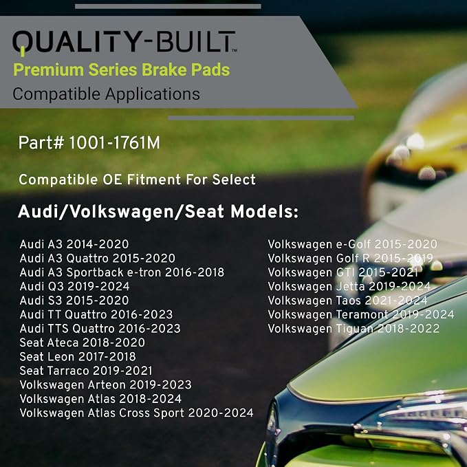 Premium Semi-Metallic Rear Brake Pads Compatible - Image 3