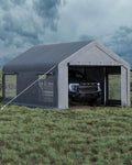 13x20 Ft Carport with 8 Sandbags, Car Port with 220g PE Tarp, 2 Roll-Up Doors by GarveeLife