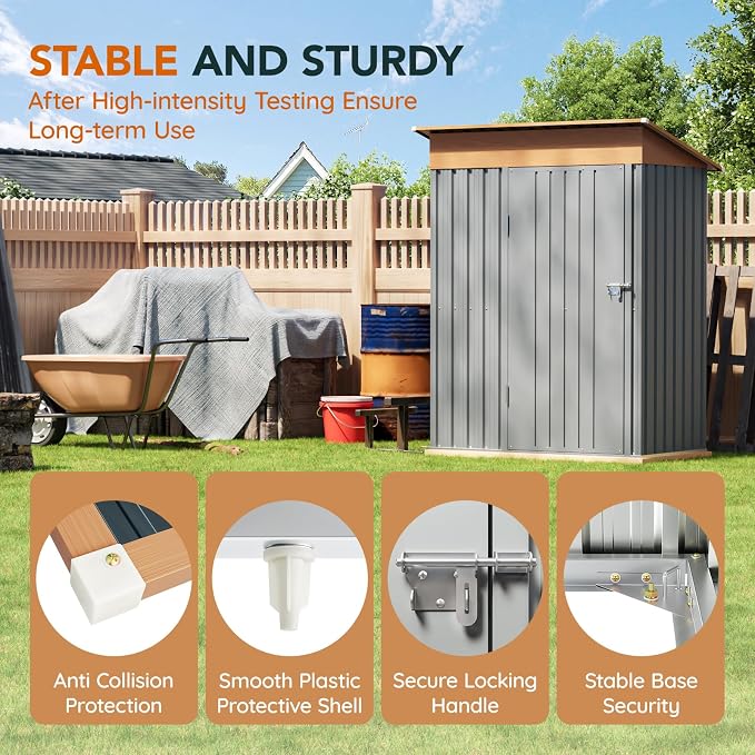 5x3FT Multi-Used Shed & Outdoor Storage Shed - Image 4