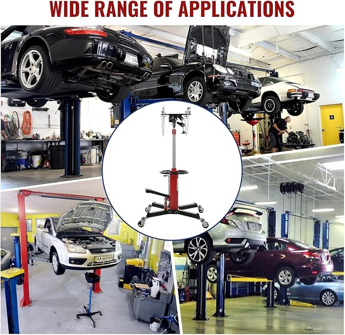 Transmission Jack with 1 Stage Hydraulic Ram, 1322 LBS Hydraulic Telescoping - Image 4