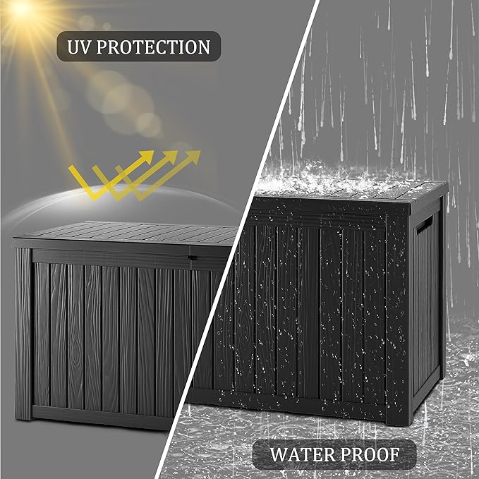 180 Gallon Resin Deck Box, Waterproof Outdoor Storage Bin - Image 3