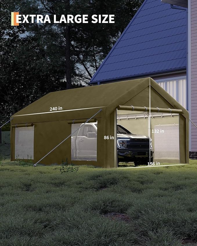 13 x 20ft Heavy-Duty Carport Canopy - Image 3