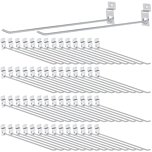 Moxweyeni 100 Pcs Heavy Duty Slatwall Panel Hooks Hanging Metal Slat Wall by Moxweyeni
