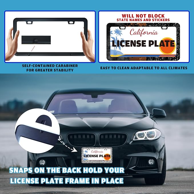 Leopard Print License Plate Frame Skin Texture Pattern Stainless Steel License - Image 5
