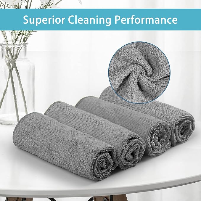 HOMEXCEL Grey Microfiber Cleaning Cloth, 50 Pack Cleaning Towels - Image 2