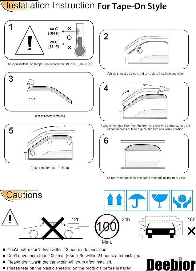 Original Side Window Deflector Visor Rain Guard fit - Image 6