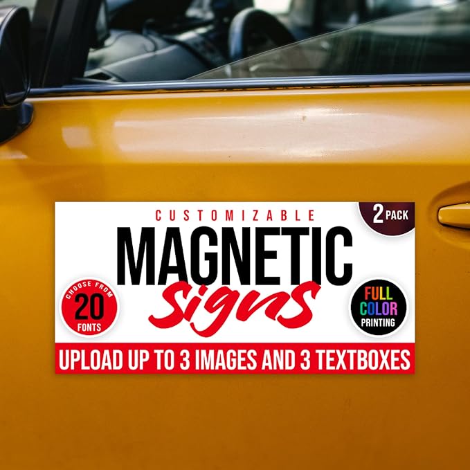 2 Pack, Personalized Magnetic Signs by BasicFundamentals