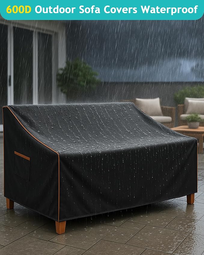 Outdoor Sofa Cover, Waterproof Patio Furniture Cover 60W x 36D x 33H inches - Image 6