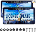 License Plate Frame Multicolor License Plate Cover Forest Starry Night Moon by Unknown