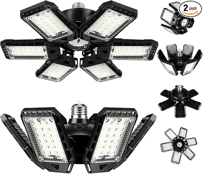 LED Garage Lights Bulb 2 Pack 180W 18000LM 6500K Led Shop Light by Aoretic