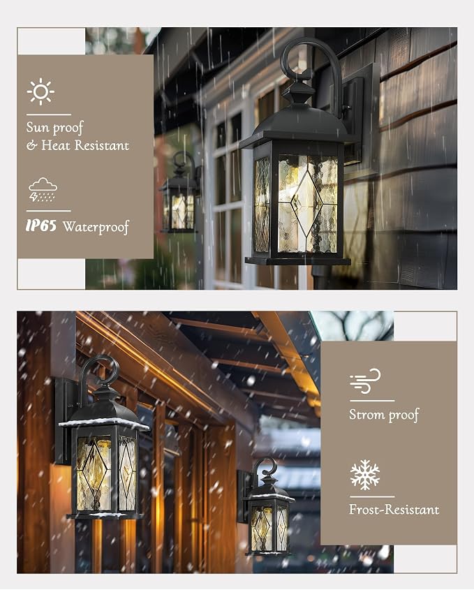 FEMILA 2 Pack Large Outdoor Wall Sconce, Anti-Rust Waterproof Porch Lights - Image 5