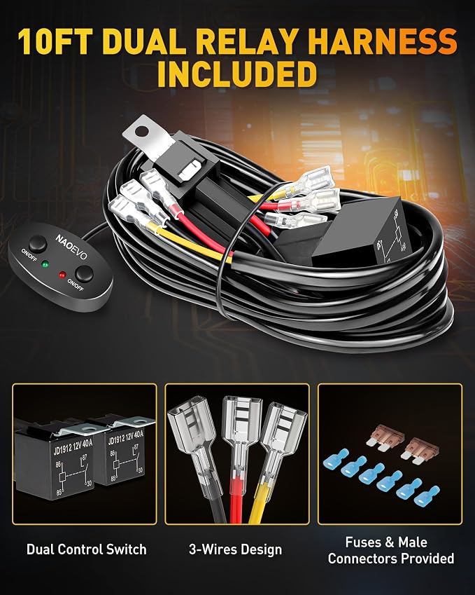 NAOEVO 7 Inch Light Bar, 240W 24, 000LM Offroad Fog/Driving Lights LED Pods - Image 7