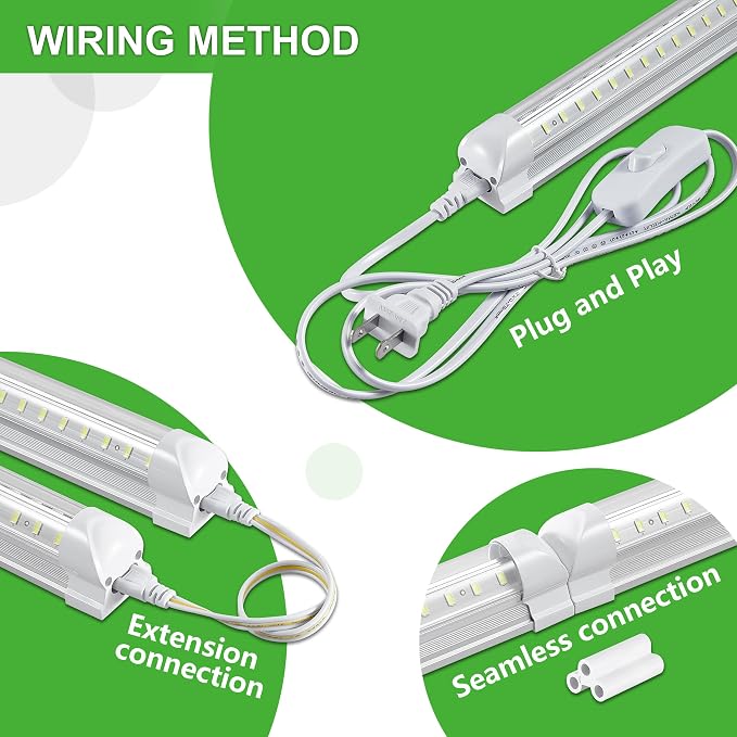 4Pack 4FT LED Shop Light Garage Lights, 50W 6000K 7500LM White Light, - Image 4