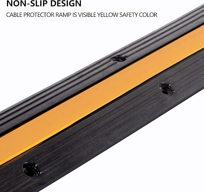4 Pack Rubber Cable Ramp Hose Cable Protector Ramp 1 Channel 11000Lbs Load - Image 5