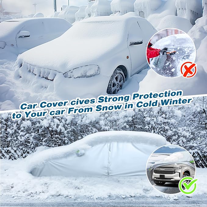 TUCAREST 6-Layers Heavy Outdoor Pickup Full Car Cover Hard Shell Zipper Design - Image 3