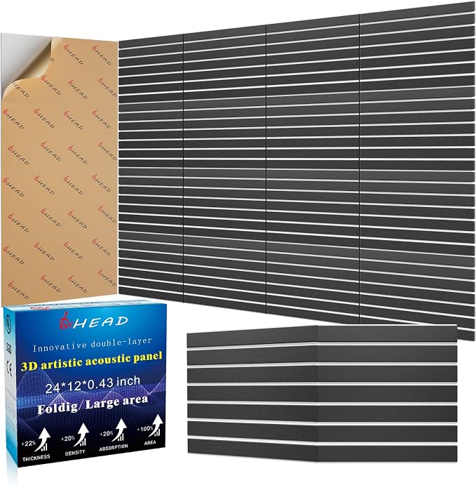 8 Pack 2-Layer Fold Soundproof Wall Panels, 0.9lb/ft³ High Density, 3D Acoustic by Staytunedforournewproduct