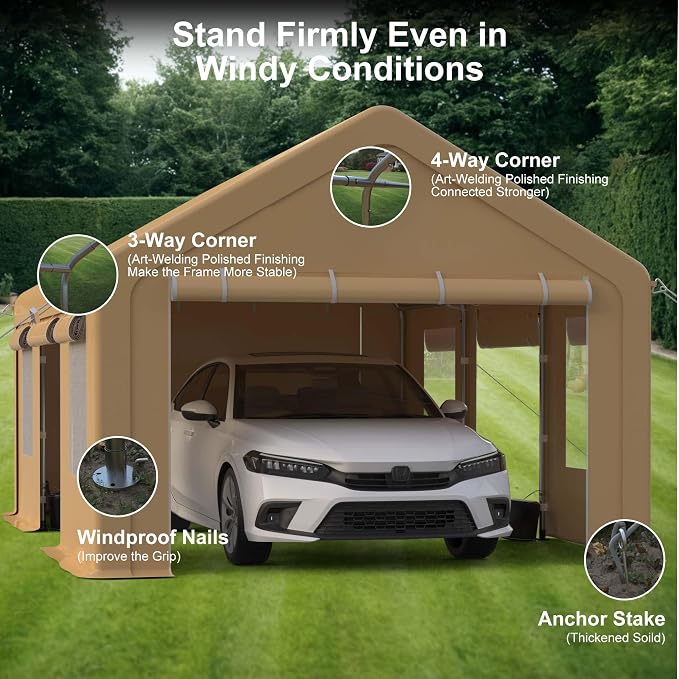 Heavy Duty Carport, Portable Garage - Image 4