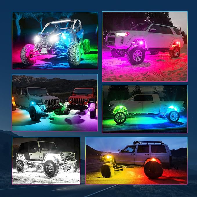 MICTUNING 2025 1000% Bright Q1 MAX RGB+IC Rock Lights, 2 Pods Chasing - Image 7