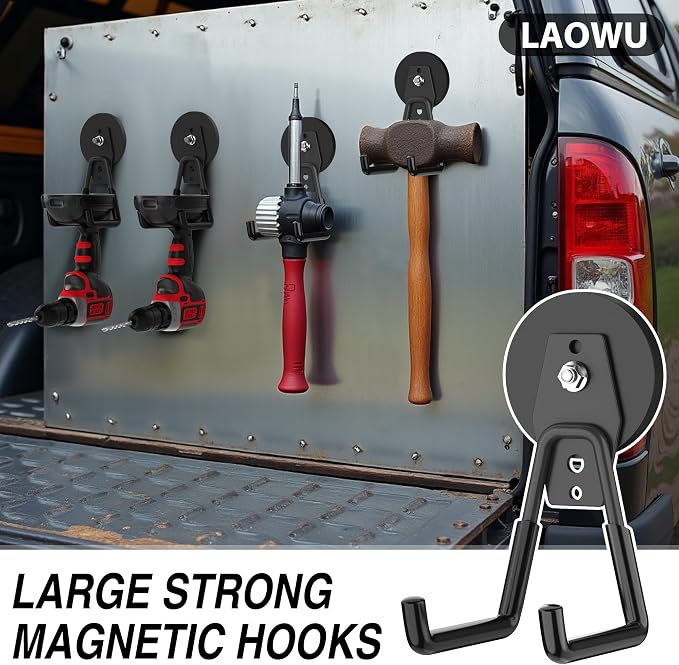 Heavy Duty Storage Magnetic Utility Hooks Large Garage Strong Extra Magnet - Image 5