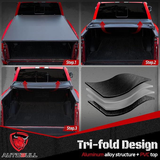 Soft Tri Fold tonneau Cover Compatible - Image 3
