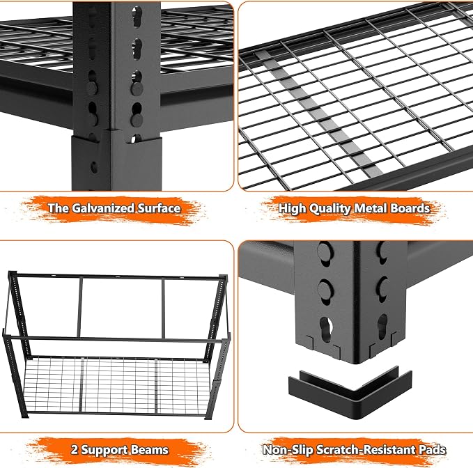 Storage Shelves Heavy Duty, 5-tier Adjustable Metal Industrial Utility Shelf - Image 6