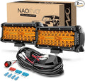 NAOEVO 7 Inch Amber LED Light Bar, 240W 24, 000LM Offroad Fog/Driving Lights by NAOEVO