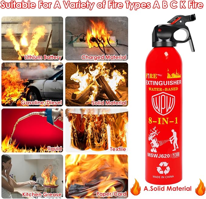 WPW 620ml Large Upgraded 8-in-1 Fire Extinguisher - Image 2