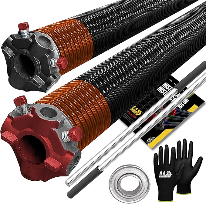 Garage Door Torsion Springs 273x2x35 Includes 1” Steel Bearing, and Winding Bars by GASHardware