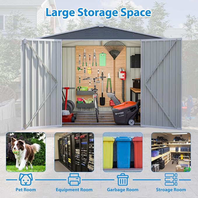 8x6 FT Outdoor Tool Storage Shed - Image 4