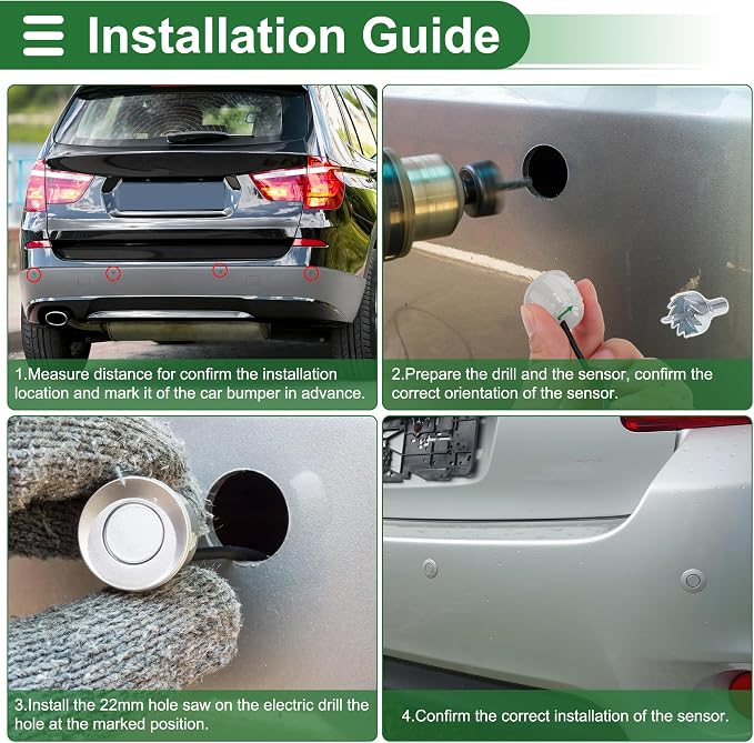 Motoforti Auto Vehicle Reverse Backup Radar System Reverse Parking Sensors - Image 7