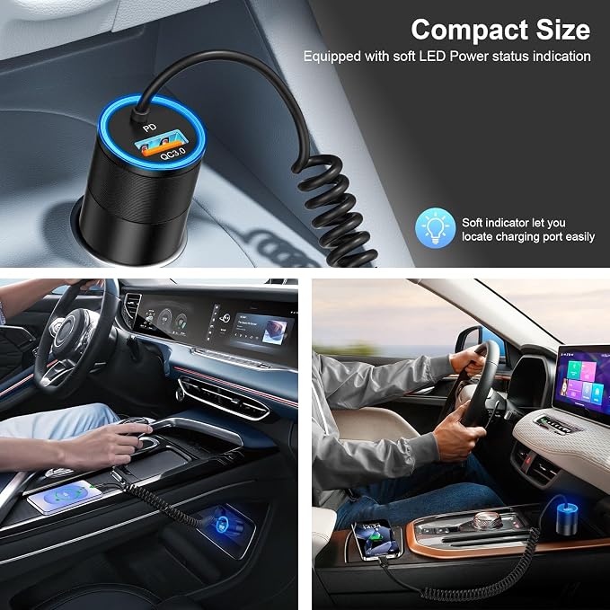 USB C Car Charger Fast Charge, Car Adapter Compatible - Image 6
