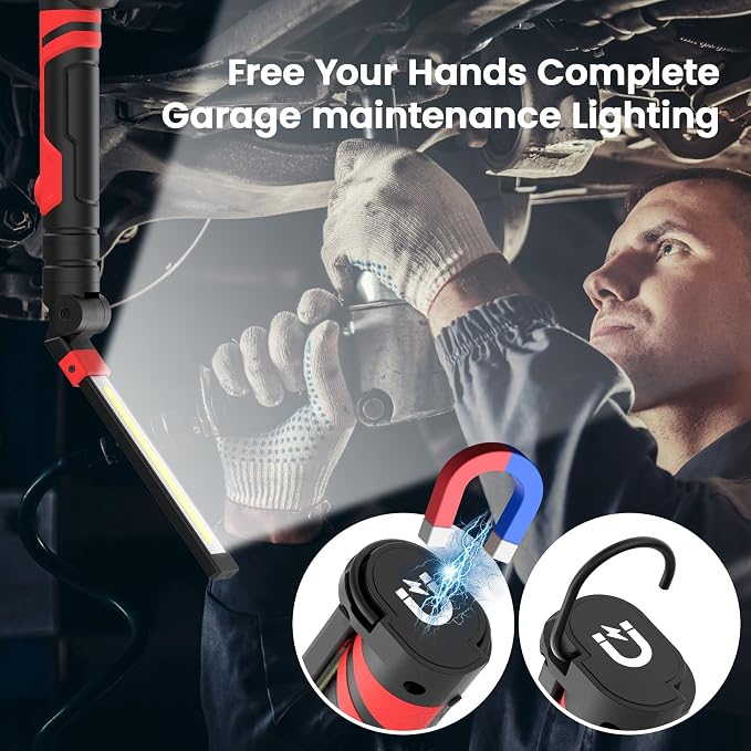 Rechargeable LED Work Light, Magnetic Flashlight Mechanic Light Tool Gifts - Image 5