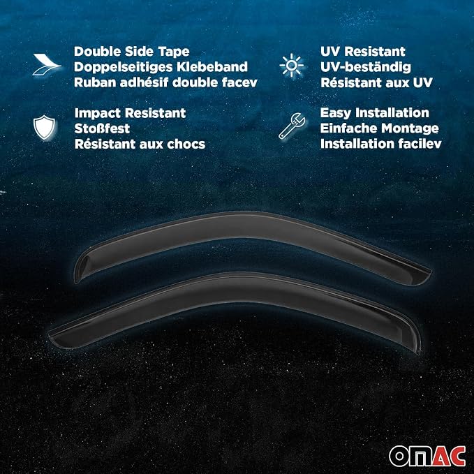 OMAC Window Visor Vent Rain Guard Deflector - Image 4