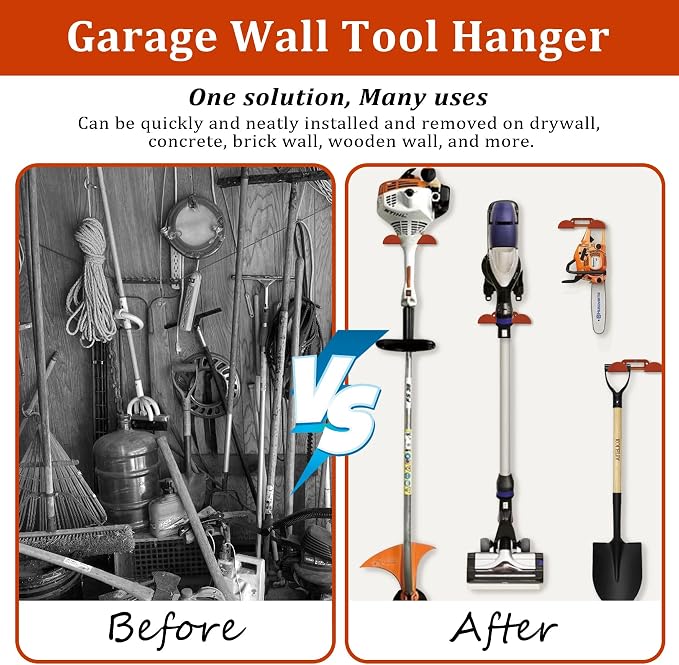 Weed Eater Hanger -2 Pack Heavy Duty Trimmer Rack Wall Mount - Image 6